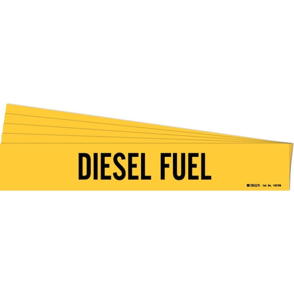 DIESEL FUEL Pipe Marker Style 1 Black on Yellow 1 per Card, 5 PK
